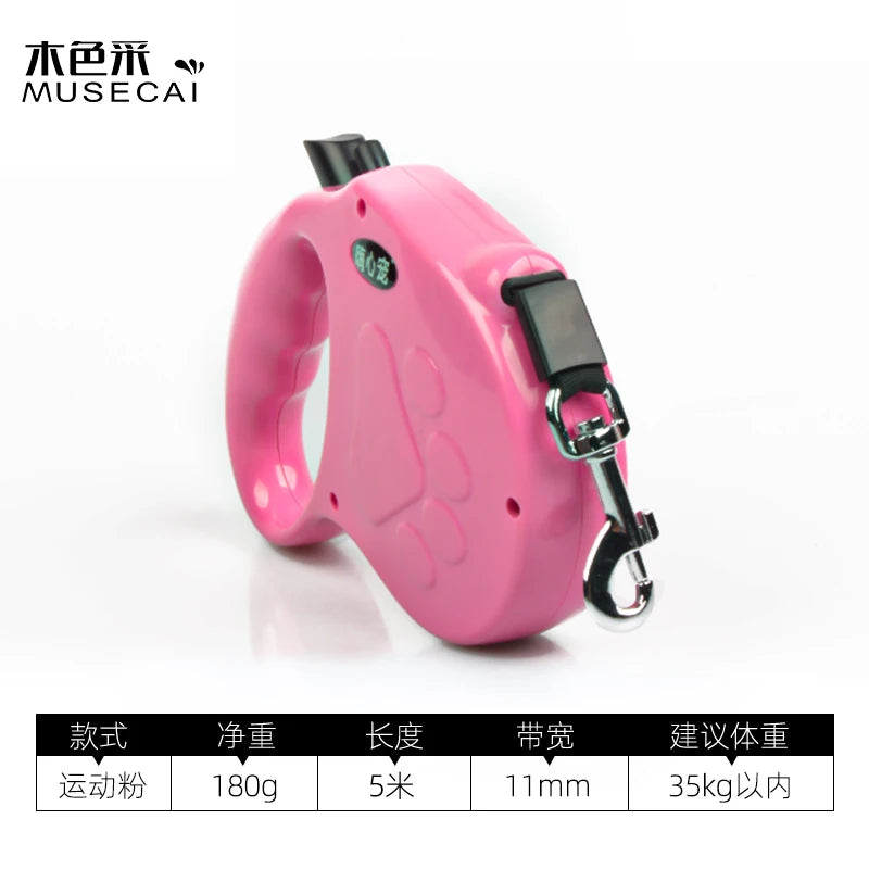 Retractable Dog Leash with Light for Daily Walks