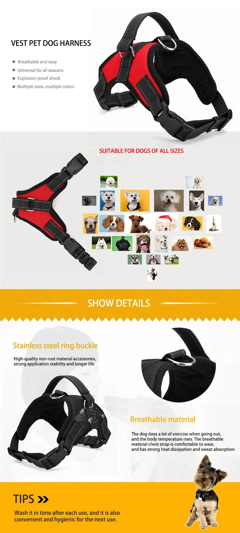 Adjustable Dog Harness – Comfortable, Breathable & Quick-Release