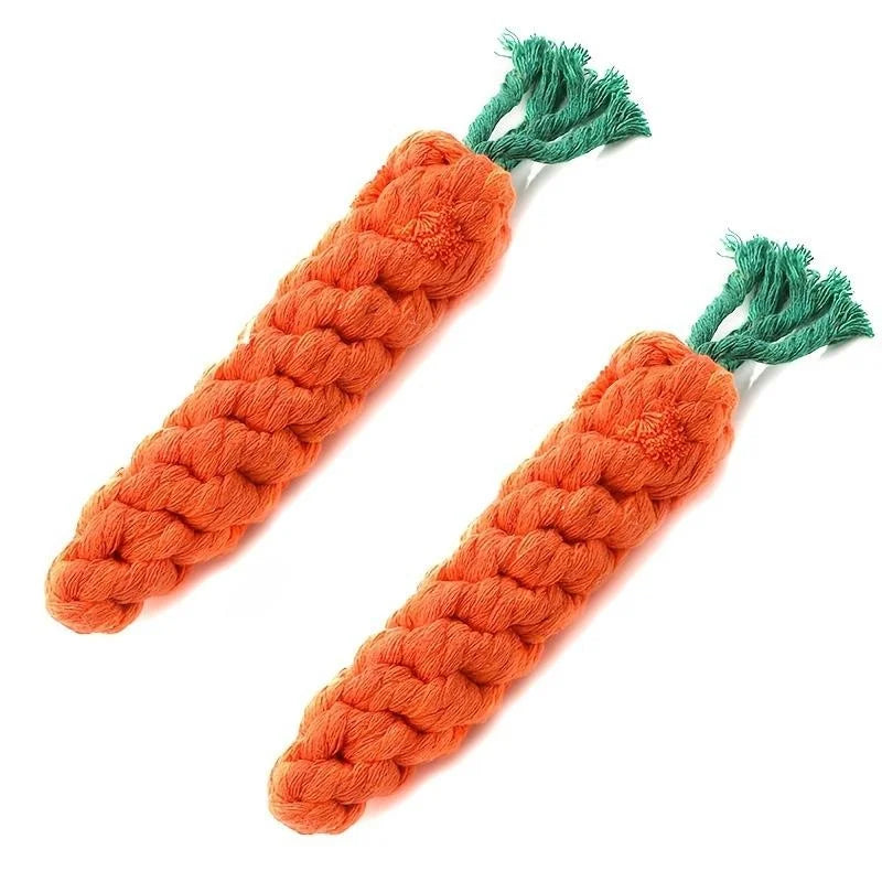Carrot Rope Chew Toy for Dogs & Cats – Interactive Knot Toy