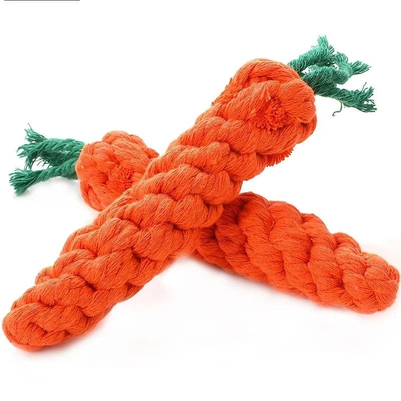 Carrot Rope Chew Toy for Dogs & Cats – Interactive Knot Toy