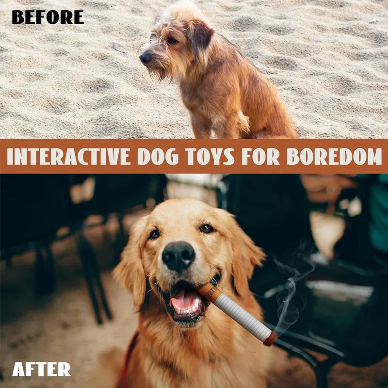 Funny Cigarette-Design Plush Toy for Dogs – Squeaky Chew Toy