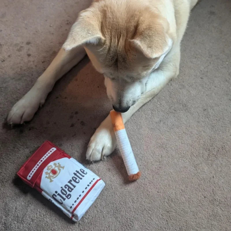 Funny Cigarette-Design Plush Toy for Dogs – Squeaky Chew Toy
