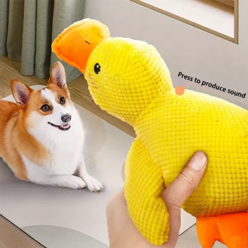 Interactive Duck Plush Toy for Dogs – Cute Squeaky Comfort Toy