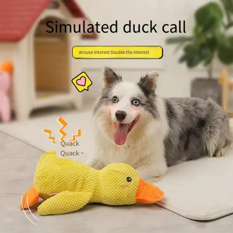 Interactive Duck Plush Toy for Dogs – Cute Squeaky Comfort Toy