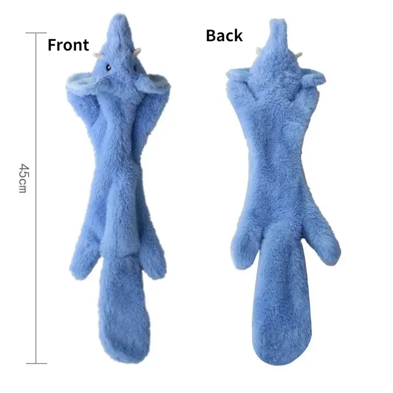 Stuffingless Squeaky Animal Toy for Dogs – Durable Crinkle Chew Toy