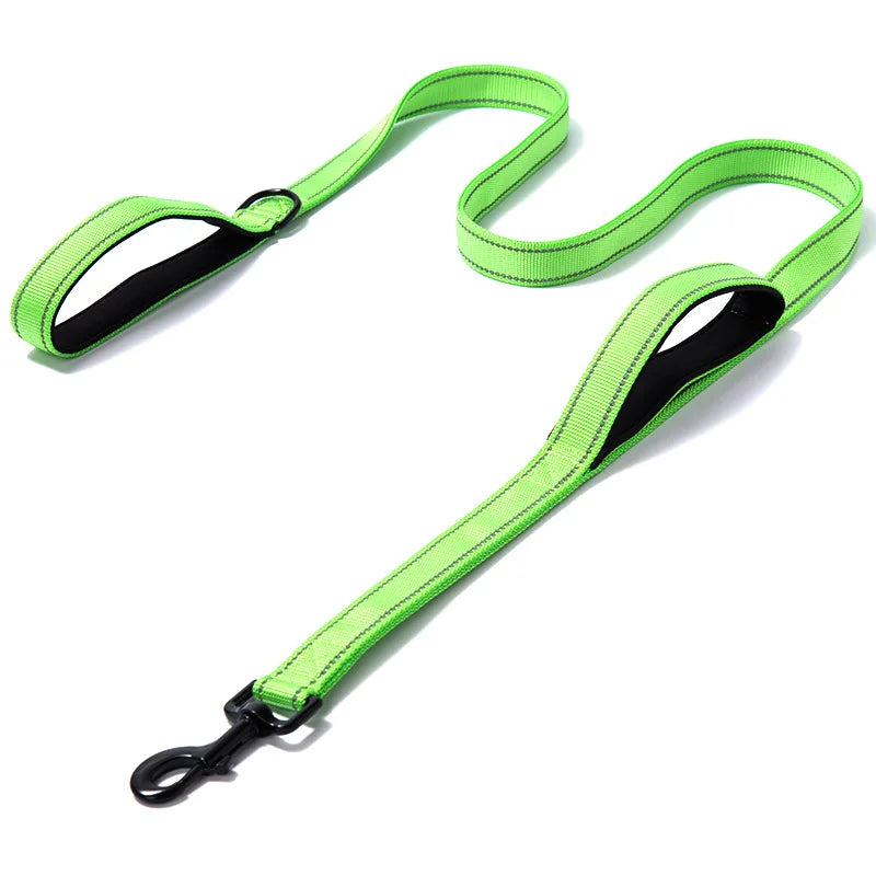 Double-Handle Reflective Dog Leash for Training & Walking