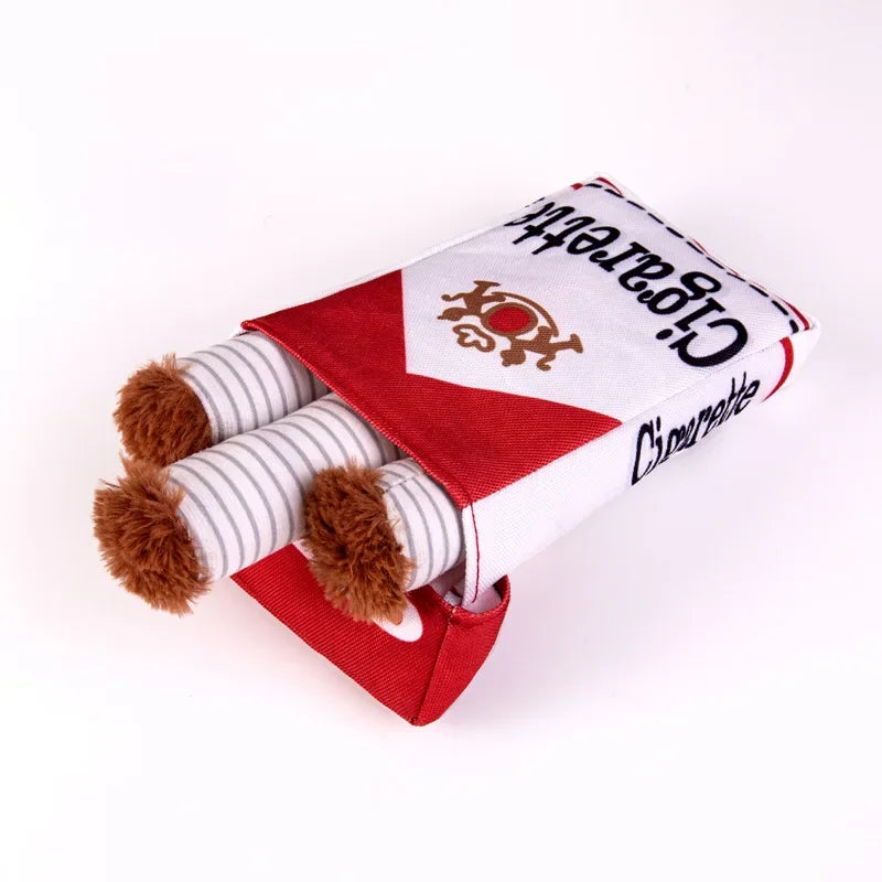 Funny Cigarette-Design Plush Toy for Dogs – Squeaky Chew Toy