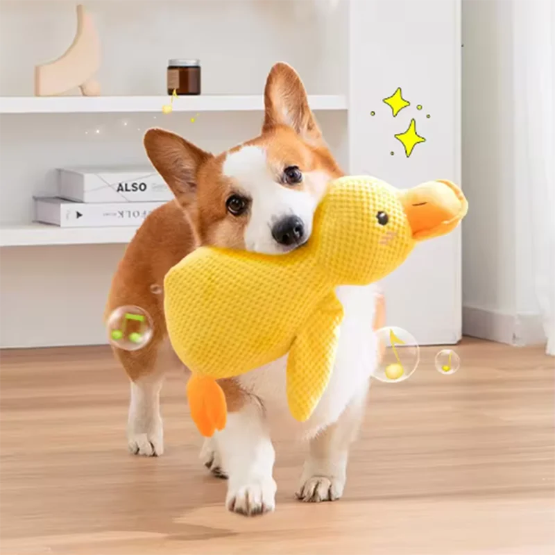Interactive Duck Plush Toy for Dogs – Cute Squeaky Comfort Toy