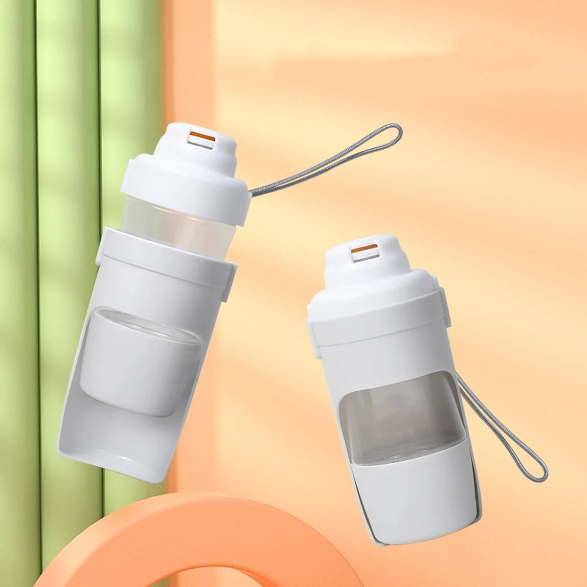 Portable Pet Water Bottle with Food Storage – 500ml