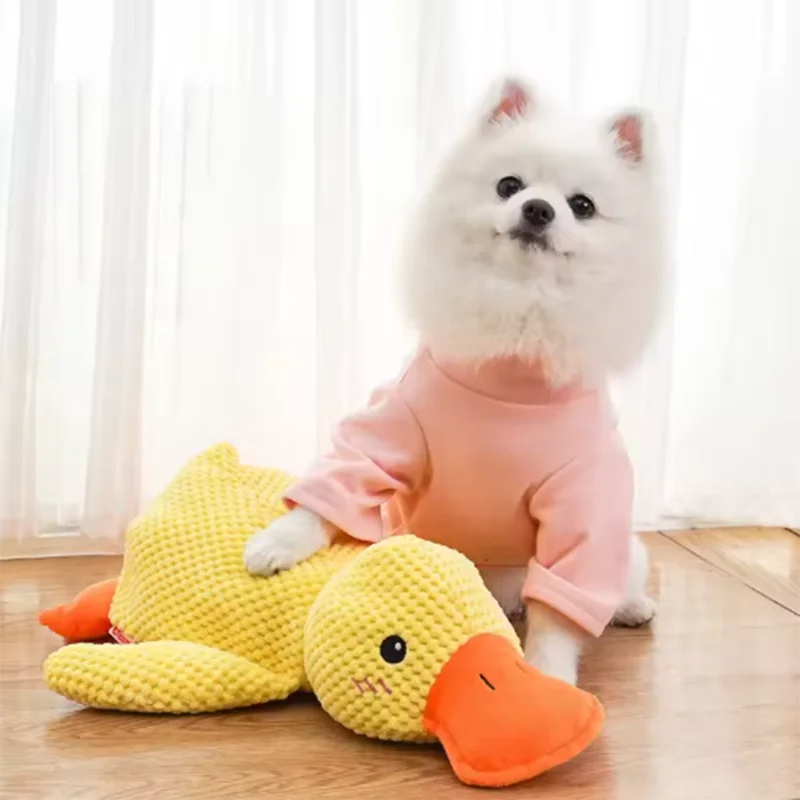 Interactive Duck Plush Toy for Dogs – Cute Squeaky Comfort Toy