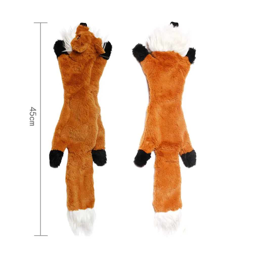 Stuffingless Squeaky Animal Toy for Dogs – Durable Crinkle Chew Toy