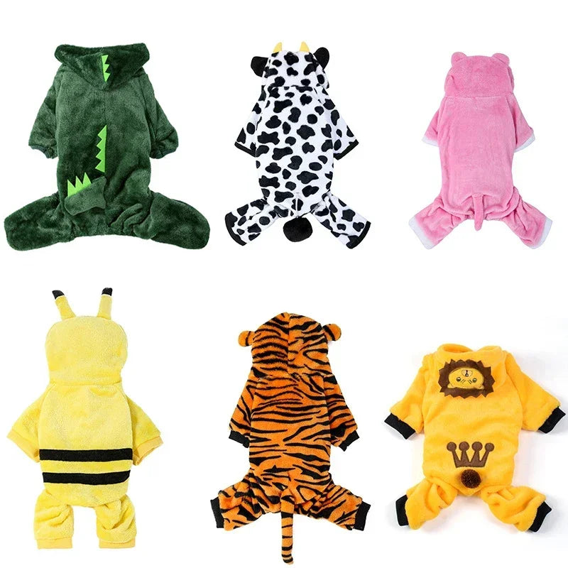 WoofNook Cozy Fleece Pet Pajama – Warm Animal Print Sleepwear