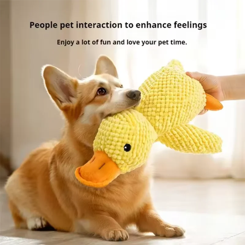 Interactive Duck Plush Toy for Dogs – Cute Squeaky Comfort Toy