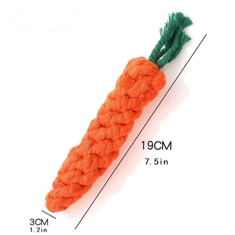 Carrot Rope Chew Toy for Dogs & Cats – Interactive Knot Toy