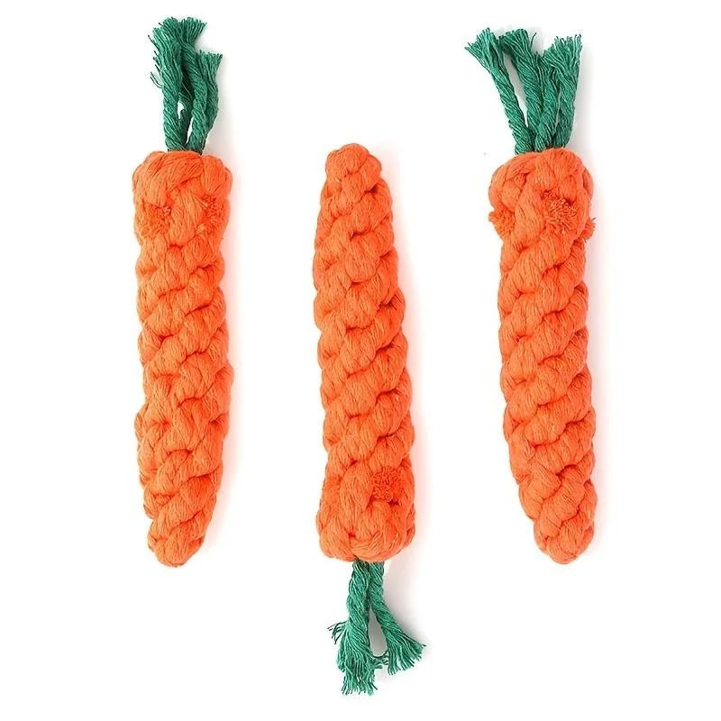Carrot Rope Chew Toy for Dogs & Cats – Interactive Knot Toy