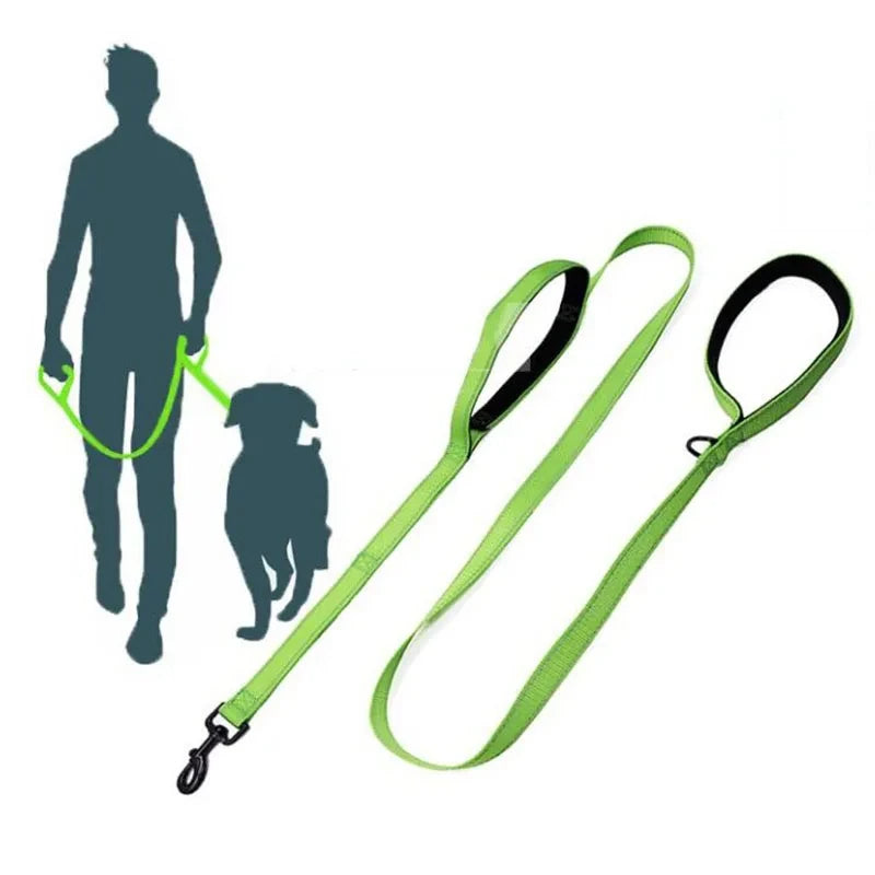 Double-Handle Reflective Dog Leash for Training & Walking