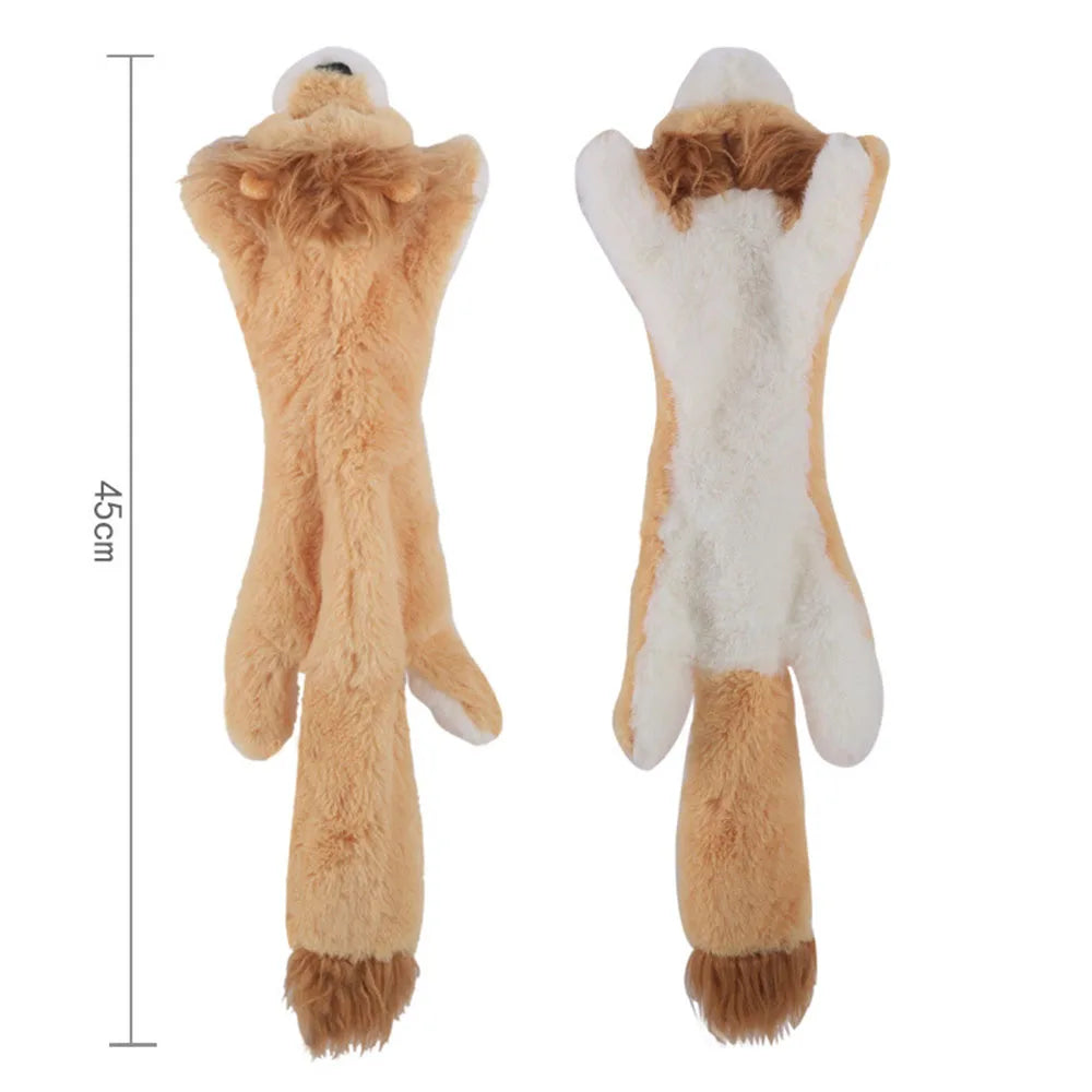 Stuffingless Squeaky Animal Toy for Dogs – Durable Crinkle Chew Toy