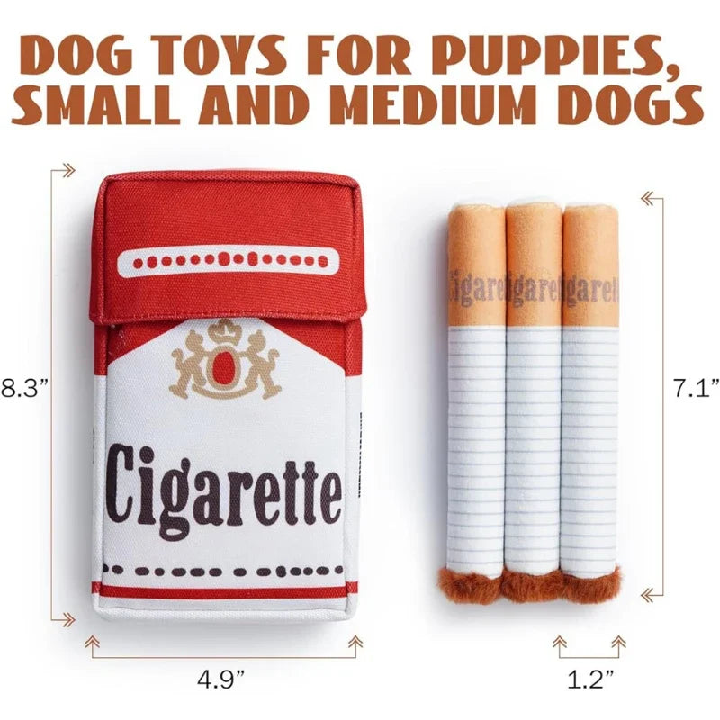 Funny Cigarette-Design Plush Toy for Dogs – Squeaky Chew Toy