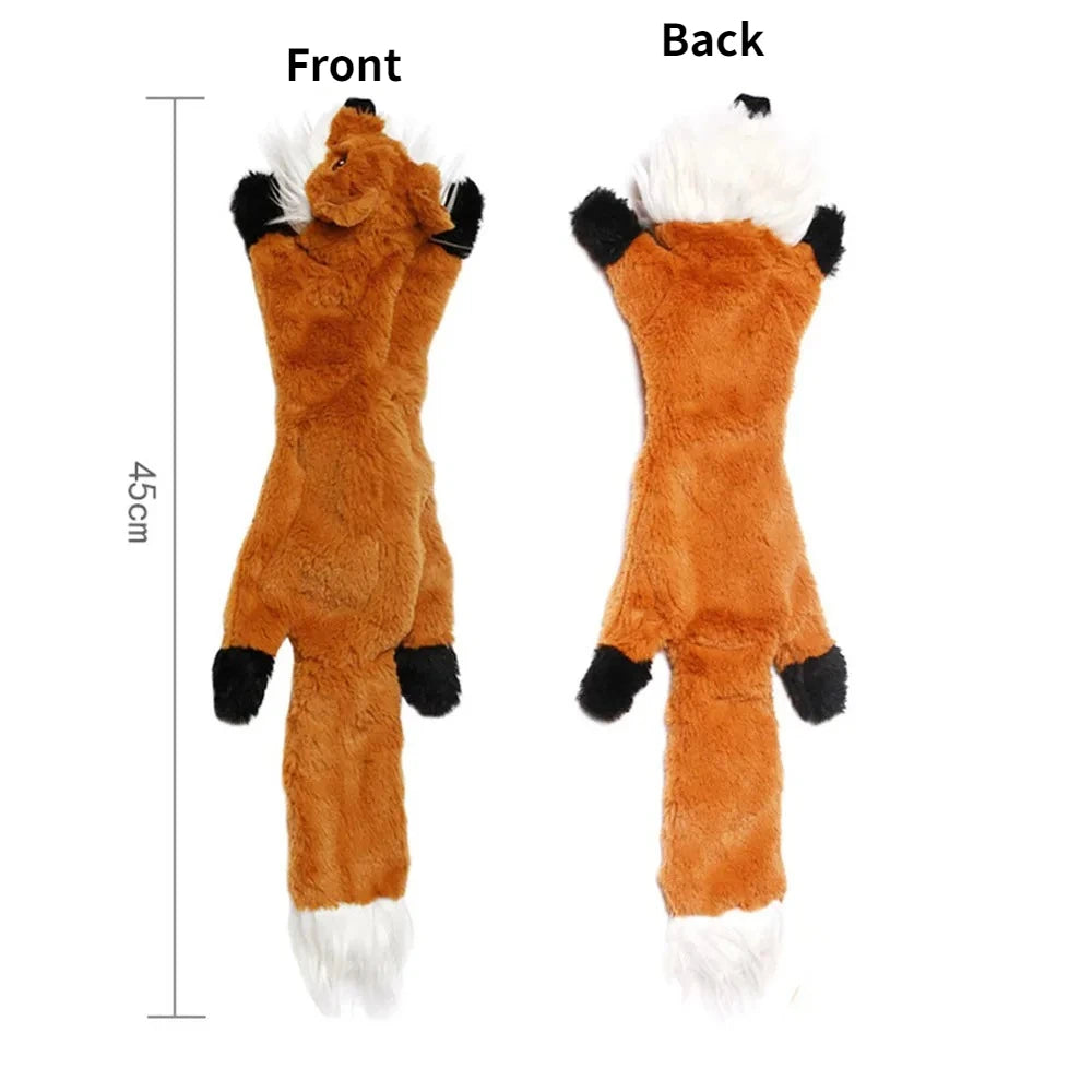 Stuffingless Squeaky Animal Toy for Dogs – Durable Crinkle Chew Toy