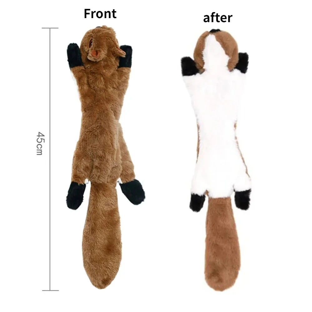 Stuffingless Squeaky Animal Toy for Dogs – Durable Crinkle Chew Toy