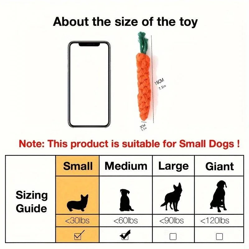 Carrot Rope Chew Toy for Dogs & Cats – Interactive Knot Toy