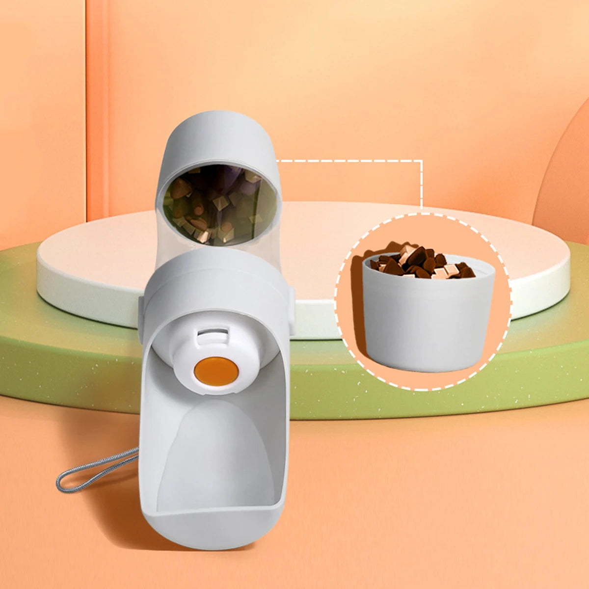 Portable Pet Water Bottle with Food Storage – 500ml