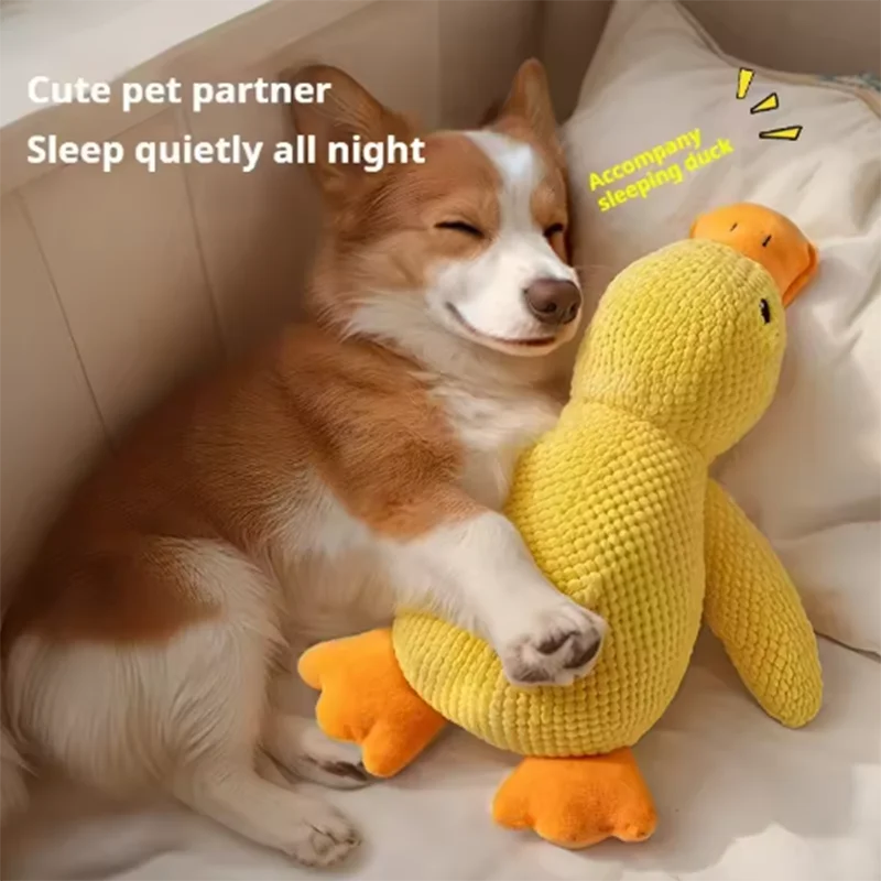 Interactive Duck Plush Toy for Dogs – Cute Squeaky Comfort Toy