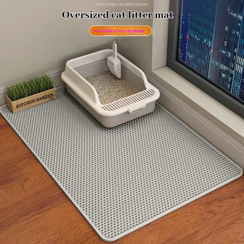 Waterproof Cat Litter Mat – 2-Layer Sand-Trapping Floor Protector