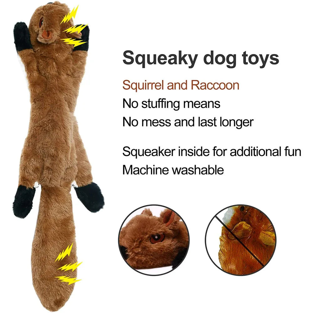 Stuffingless Squeaky Animal Toy for Dogs – Durable Crinkle Chew Toy