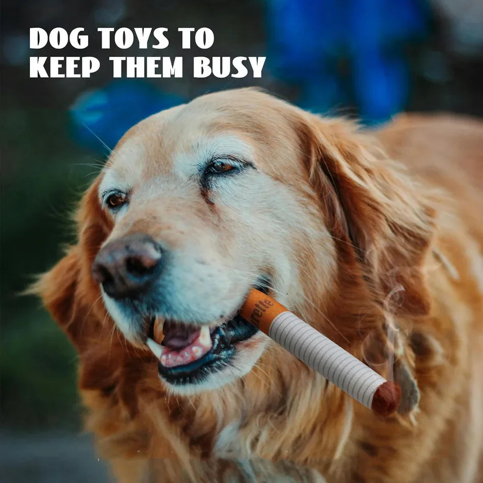 Funny Cigarette-Design Plush Toy for Dogs – Squeaky Chew Toy