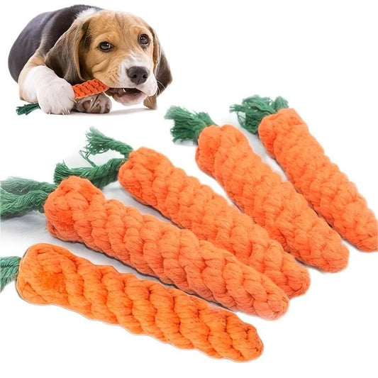 Carrot Rope Chew Toy for Dogs & Cats – Interactive Knot Toy