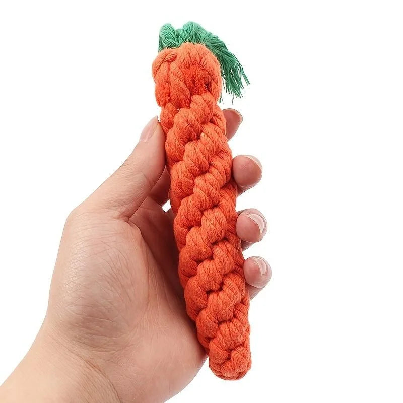 Carrot Rope Chew Toy for Dogs & Cats – Interactive Knot Toy