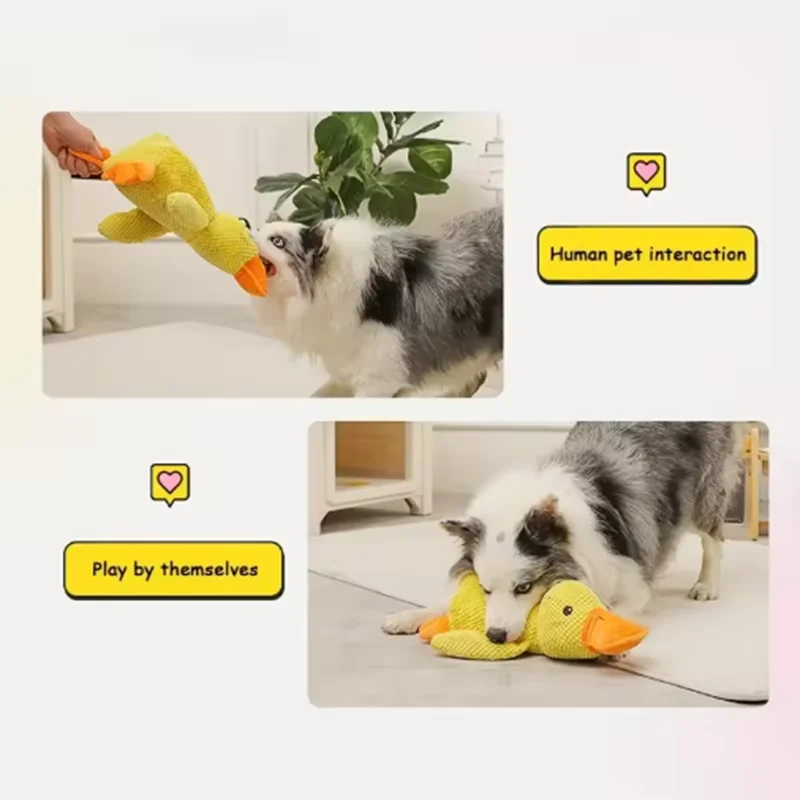 Interactive Duck Plush Toy for Dogs – Cute Squeaky Comfort Toy