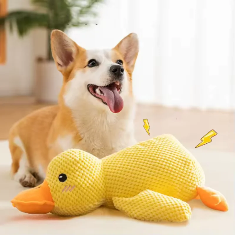 Interactive Duck Plush Toy for Dogs – Cute Squeaky Comfort Toy
