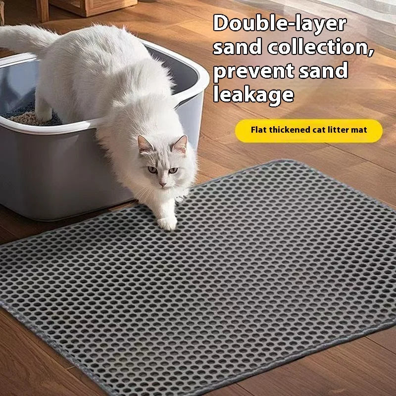 Waterproof Cat Litter Mat – 2-Layer Sand-Trapping Floor Protector