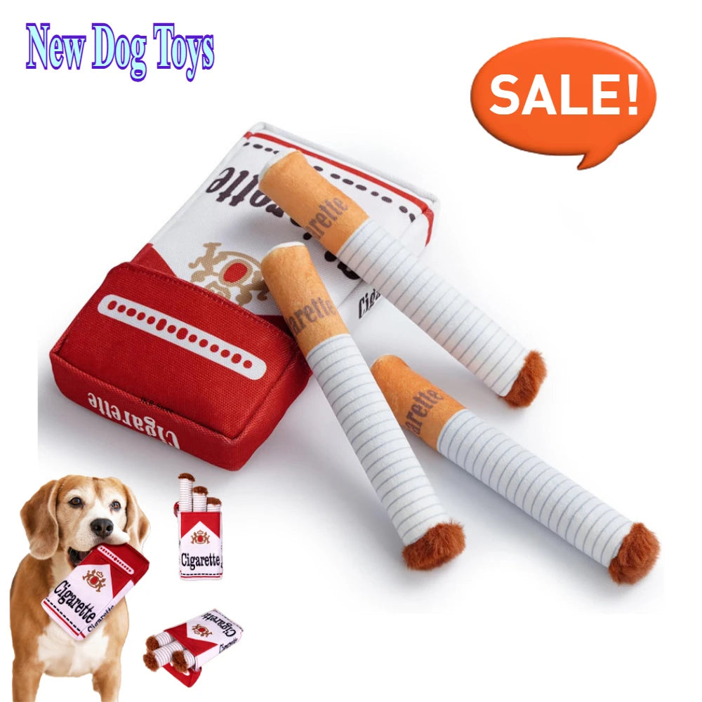 Funny Cigarette-Design Plush Toy for Dogs – Squeaky Chew Toy