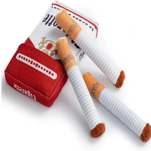 Funny Cigarette-Design Plush Toy for Dogs – Squeaky Chew Toy
