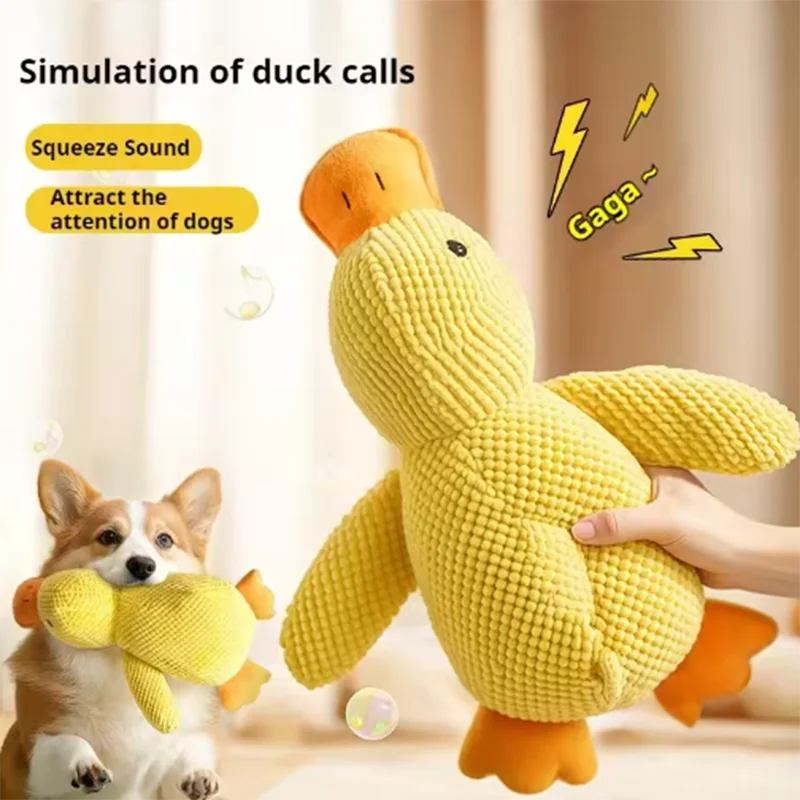 Interactive Duck Plush Toy for Dogs – Cute Squeaky Comfort Toy