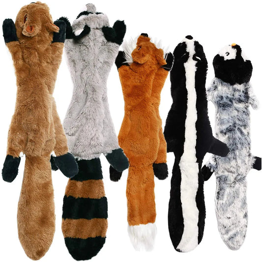 Stuffingless Squeaky Animal Toy for Dogs – Durable Crinkle Chew Toy