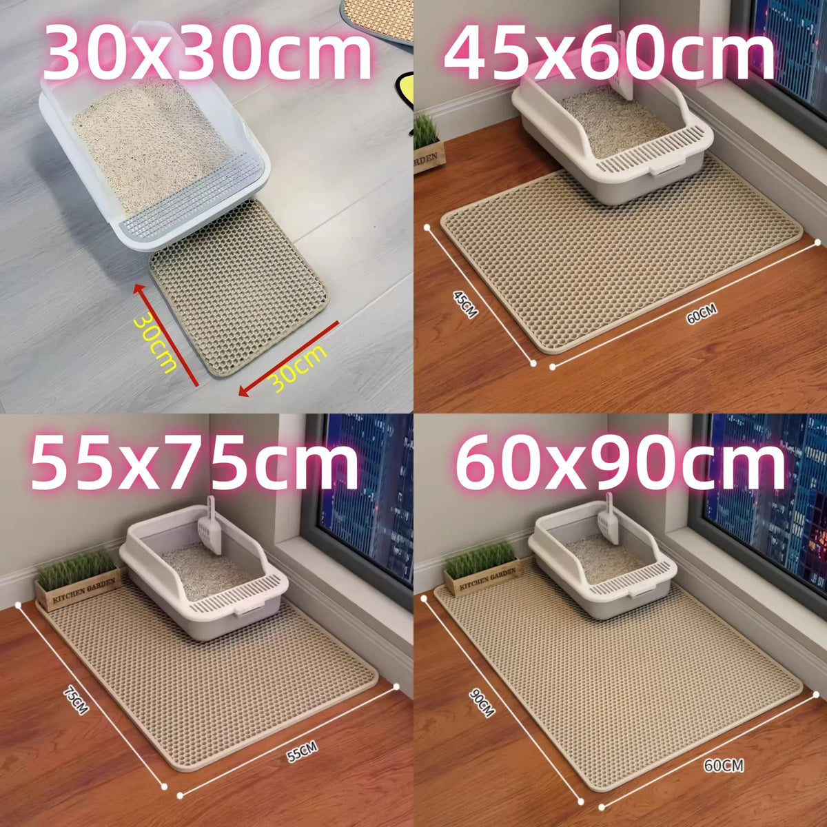 Waterproof Cat Litter Mat – 2-Layer Sand-Trapping Floor Protector