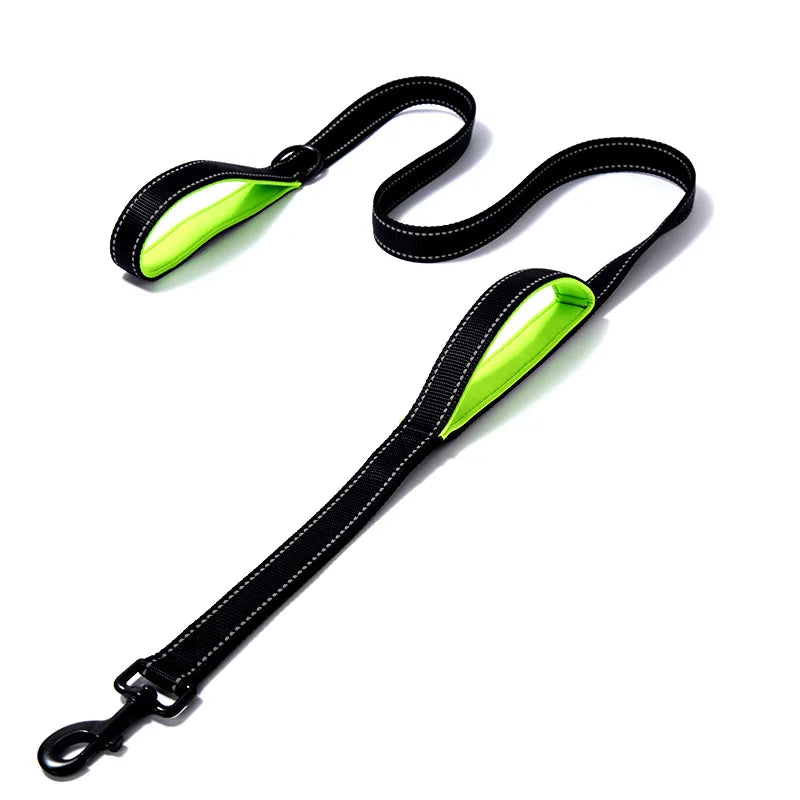 Double-Handle Reflective Dog Leash for Training & Walking