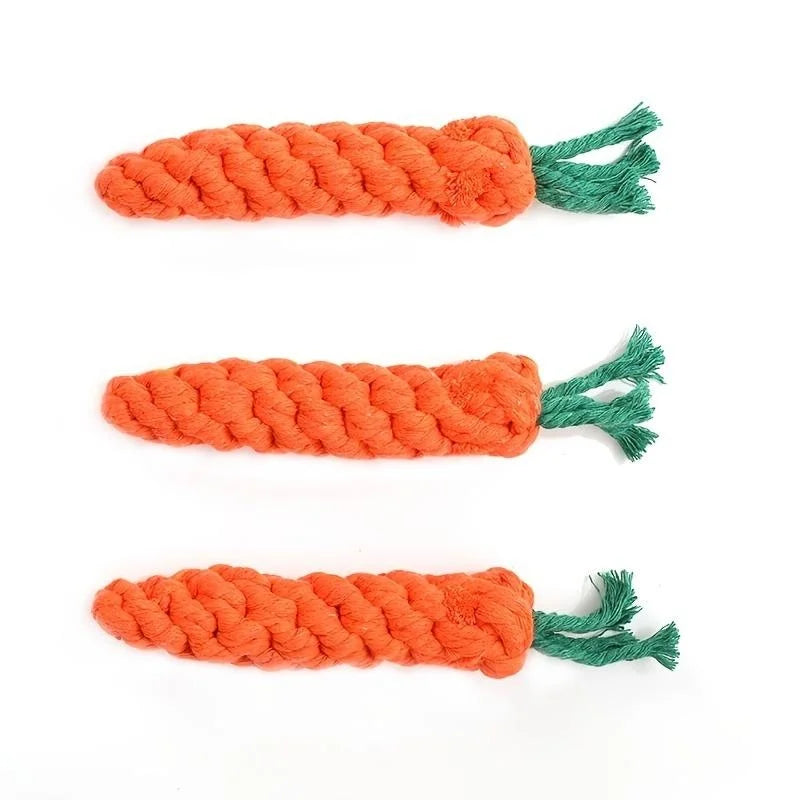 Carrot Rope Chew Toy for Dogs & Cats – Interactive Knot Toy