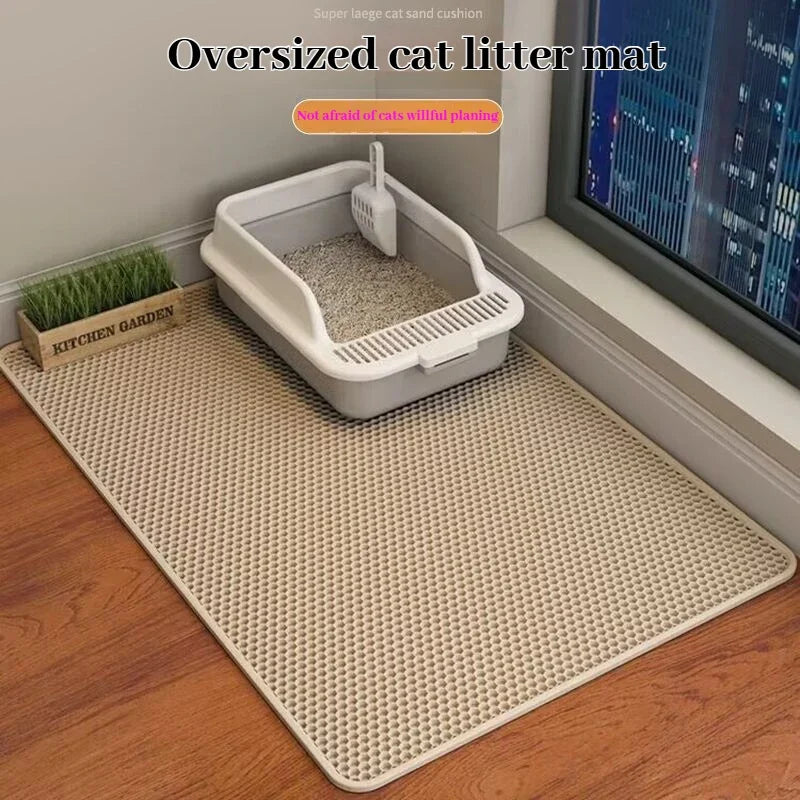 Waterproof Cat Litter Mat – 2-Layer Sand-Trapping Floor Protector