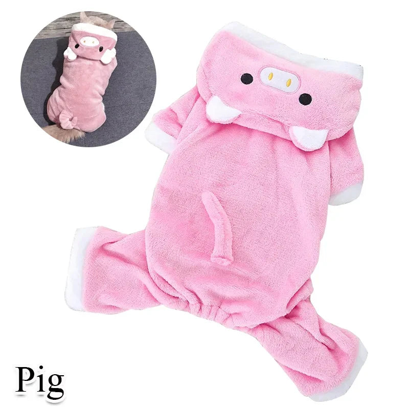 WoofNook Cozy Fleece Pet Pajama – Warm Animal Print Sleepwear
