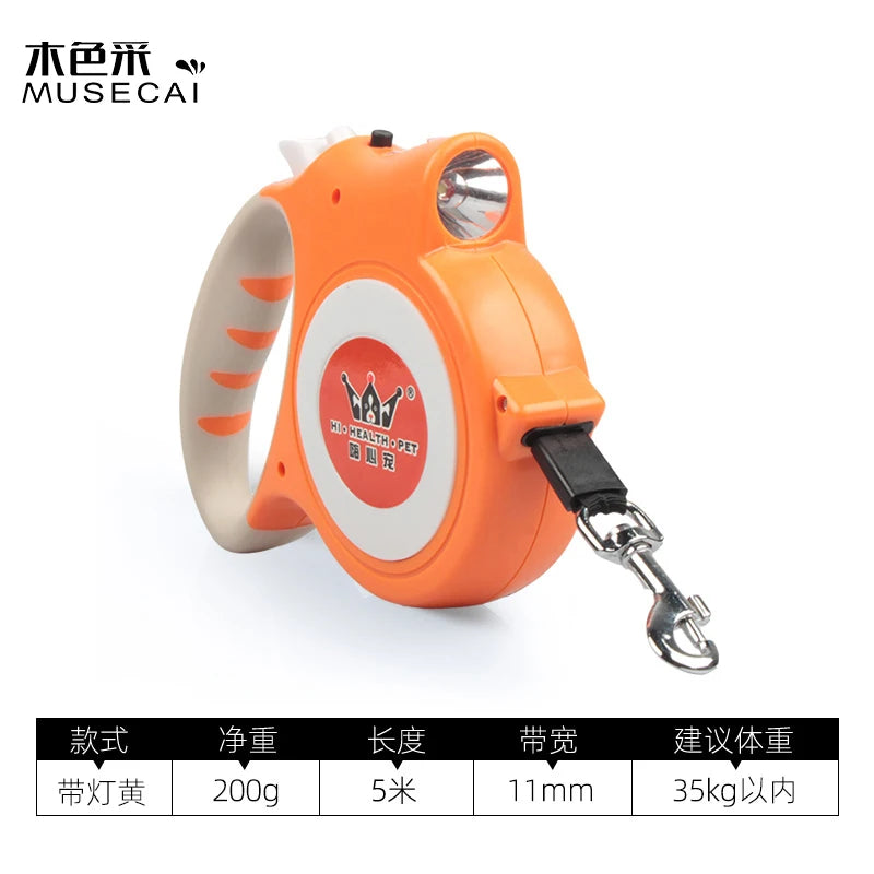 Retractable Dog Leash with Light for Daily Walks