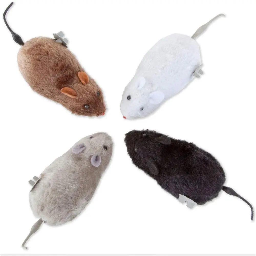 Wind-Up Plush Mouse Toy for Cats – Interactive Chase Play