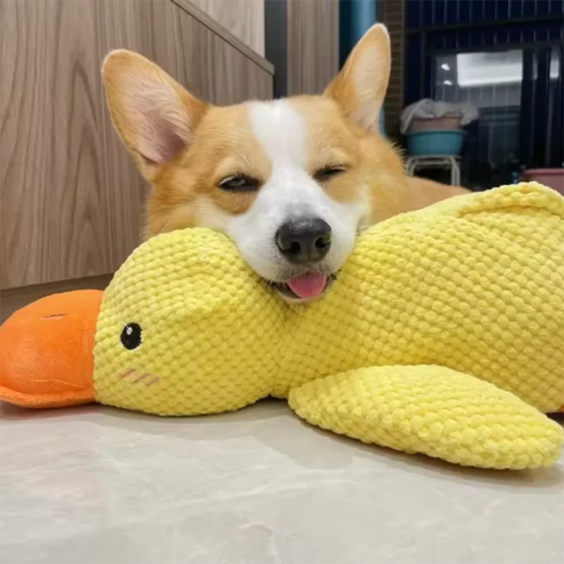 Interactive Duck Plush Toy for Dogs – Cute Squeaky Comfort Toy