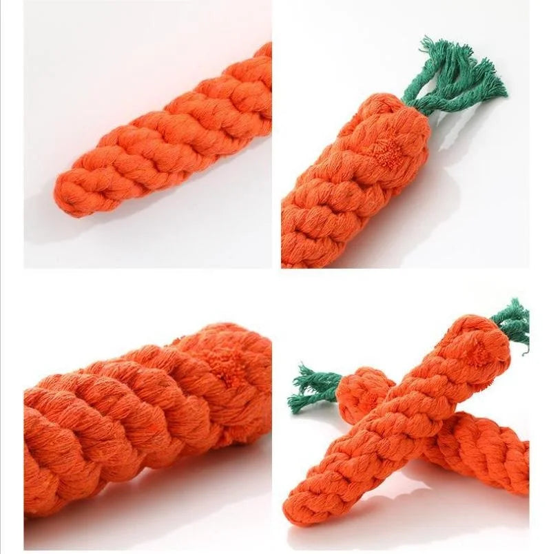 Carrot Rope Chew Toy for Dogs & Cats – Interactive Knot Toy