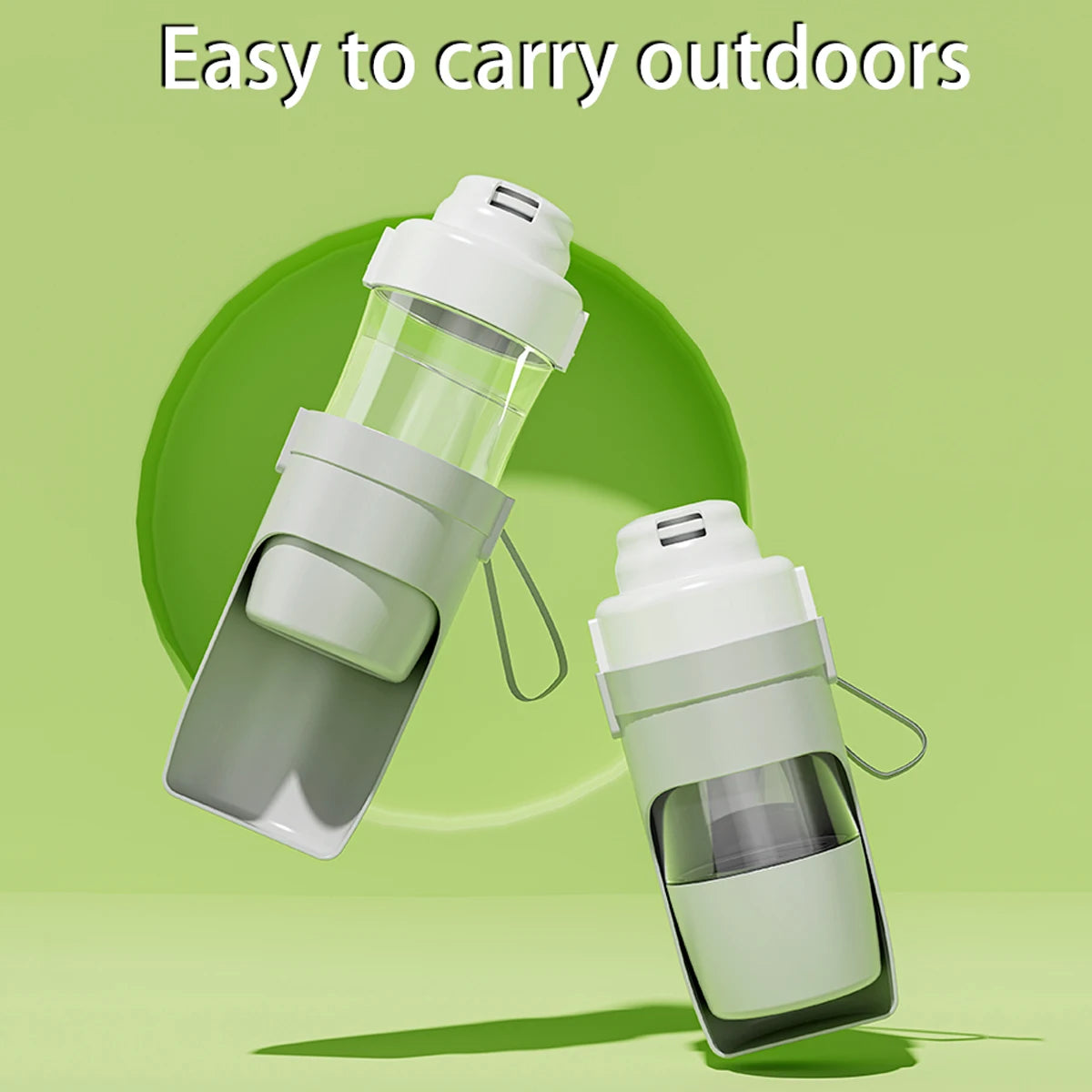 Portable Pet Water Bottle with Food Storage – 500ml
