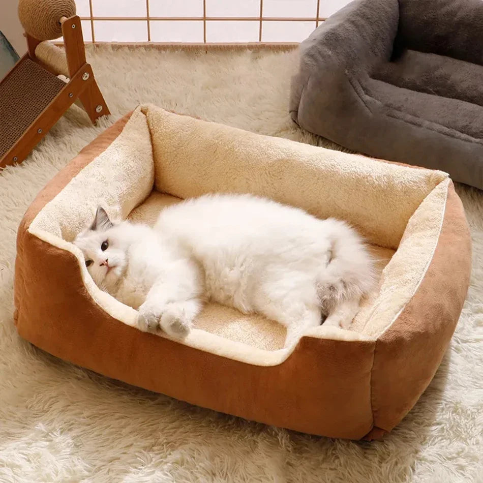 Cozy Plush Pet Bed for Cats & Small Dogs